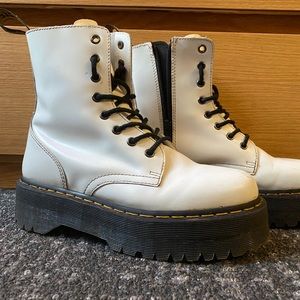 Jadon Smooth Leather Platform Boots White